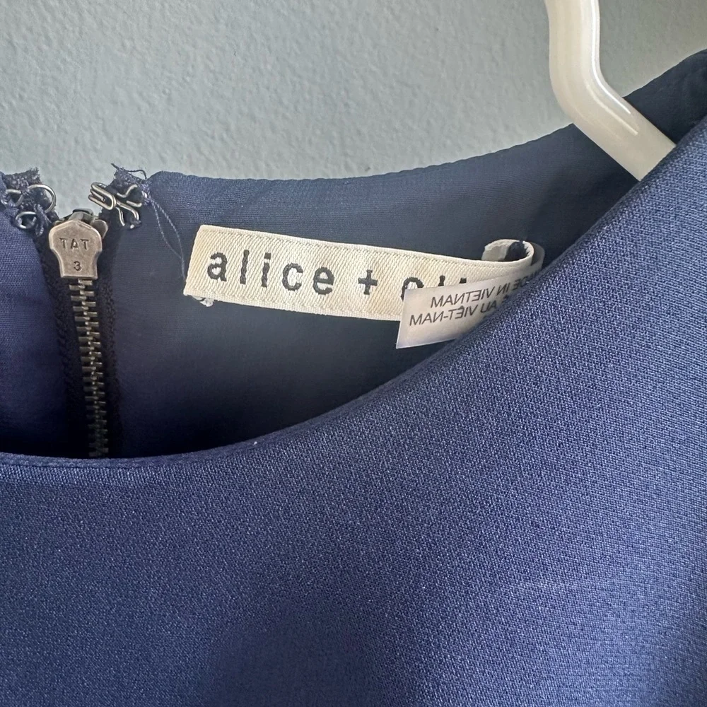 Alice + Olivia navy crew neck mini dress​ - Picture 3 of 4